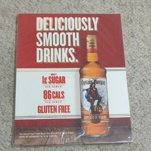 Captain Morgan Spiced Rum Promotional Sign - Red & White
